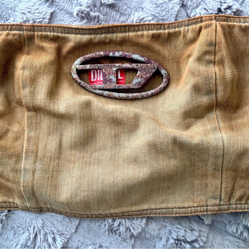 Diesel Y2K tube top distressed denim